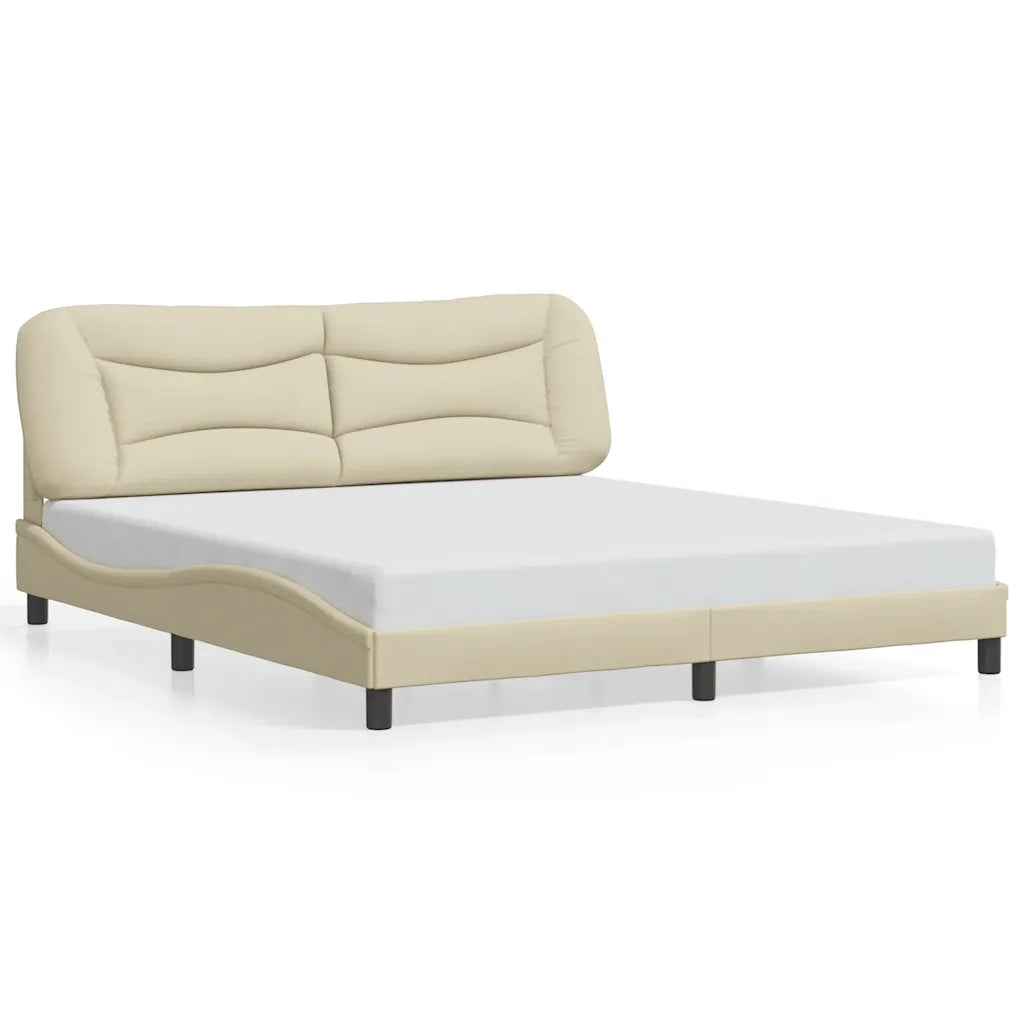 Giroletto senza Materasso-Struttura Letto Hvar Crema 180x200 cm in Tessuto