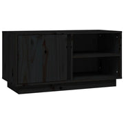 Mobile TV multimediale scaffale TV credenza mobile TV sala da pranzo soggiorno camera da letto 80 x 35 x 40,5 cm legno di pino massiccio nero 02_0026281