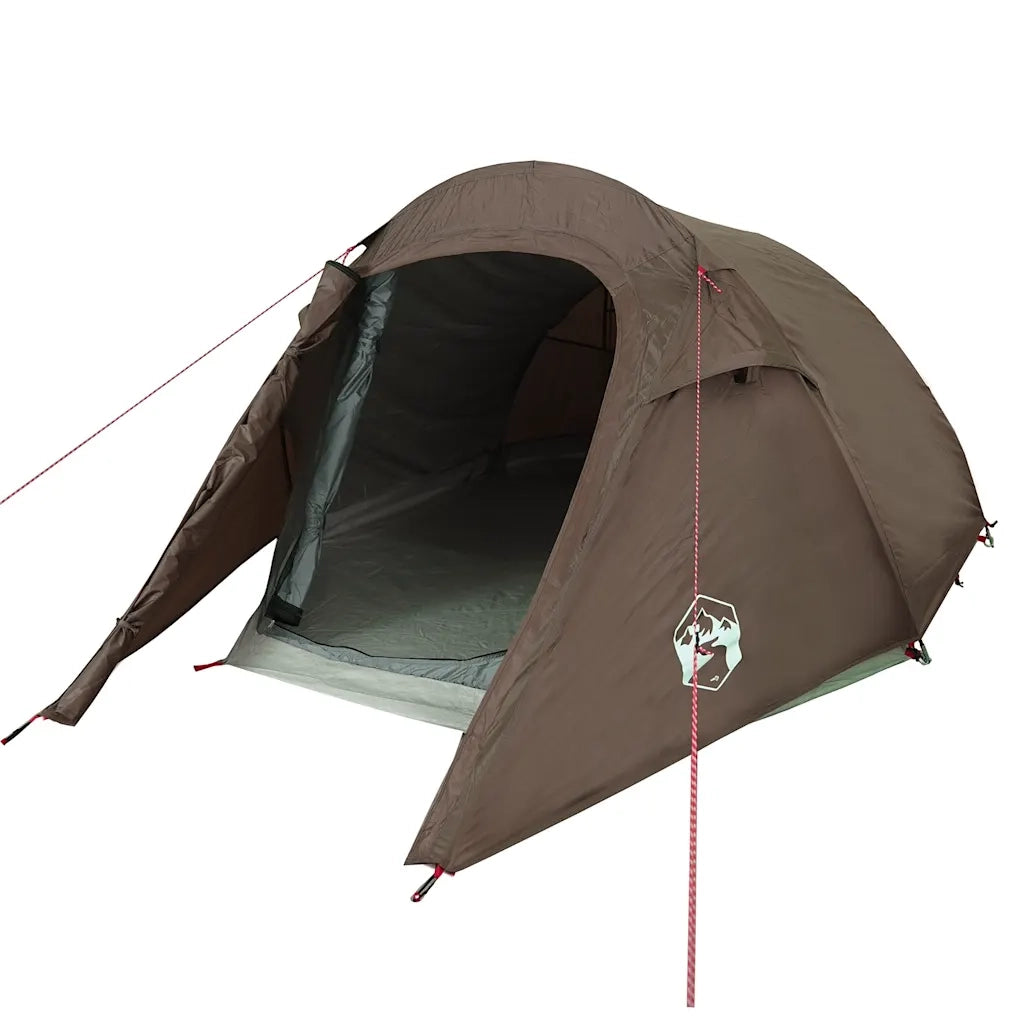 Tenda da Campeggio a Tunnel per 2 Persone Marrone Impermeabile 4009631