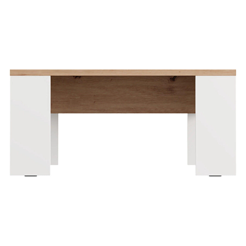 Riposto, Tavolino da Salotto Forma Rettangolare, 90x50x43h cm Marrone Rovere Nodi
