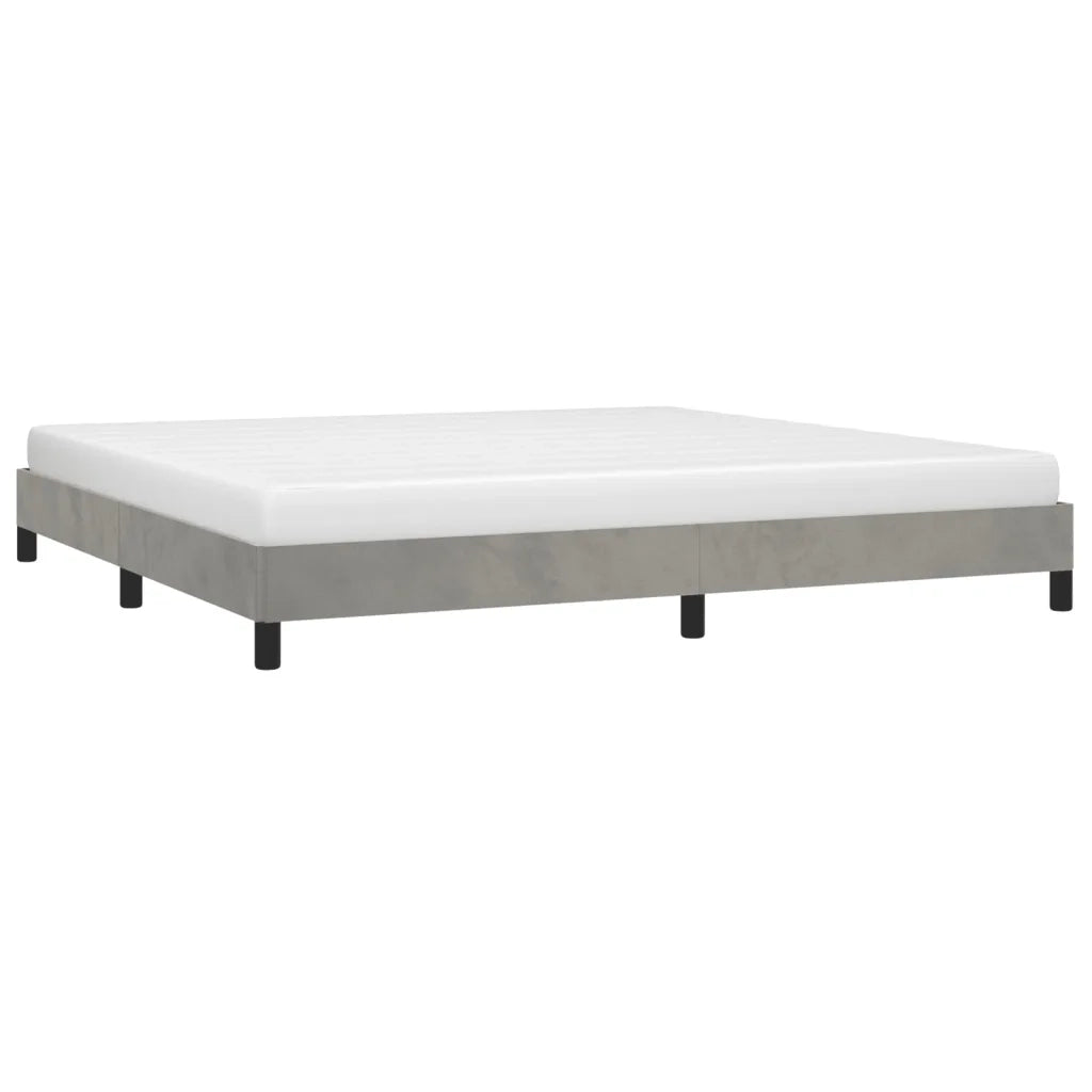 Giroletto senza Materasso-Struttura Letto Grigio Chiaro 200x200 cm Velluto 770918