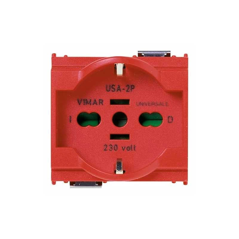 16210.R Presa 2P+T 16A Universale Rosso Idea