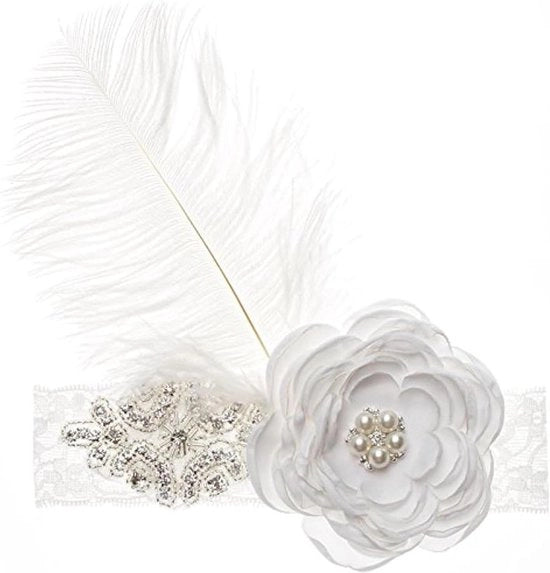 Cintura per neonati bianca con fiori di strass e bordo