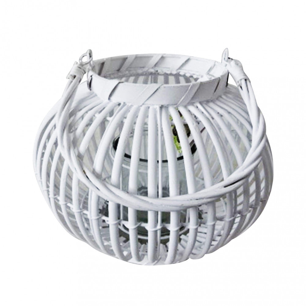 Lanterna Gabrielle in Vimini Bianco