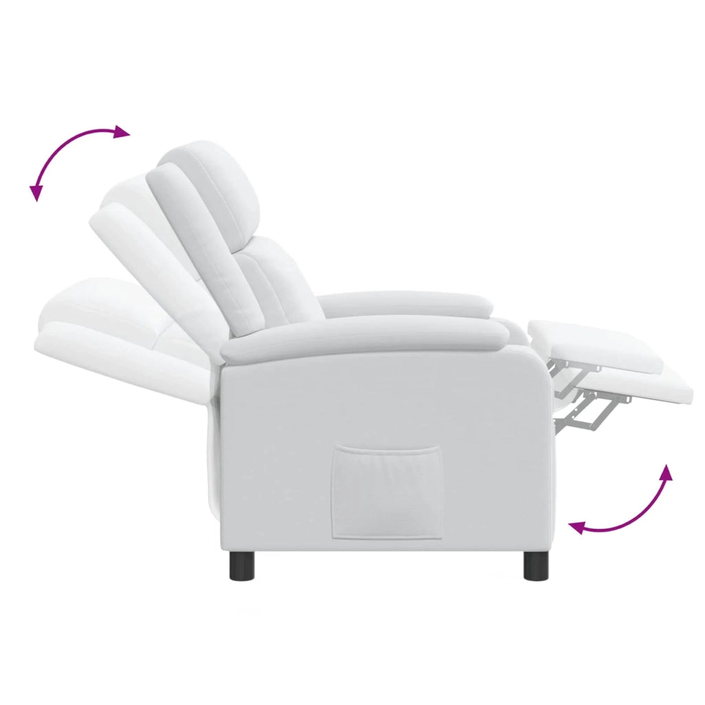 Divano Sedia-Poltrona reclinabile Bianco Tessuto 495385