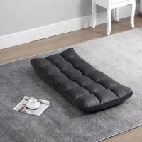 Poltrona Convertibile in Letto con Inclinazione Schienale Multiposizioni 90°-180°, Flanella di Poliestere Trapuntata, Grigio Scuro