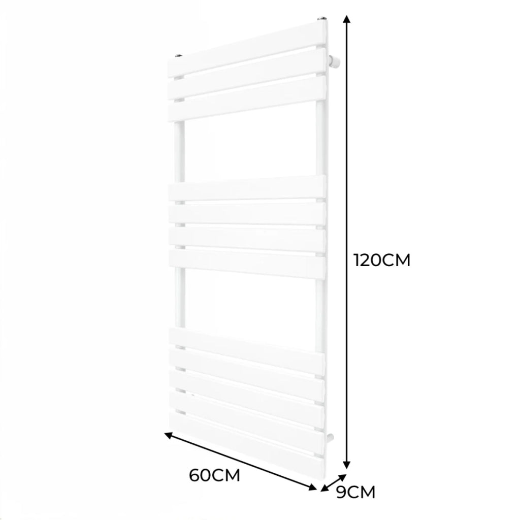 Radiatore per asciugamani design a pannello piatto 1200 x 600 mm per bagno ad incasso  Bianco