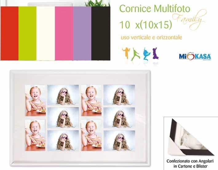 Cornice Portafoto da Parete multifoto 10 foto da 10 x 15 cm