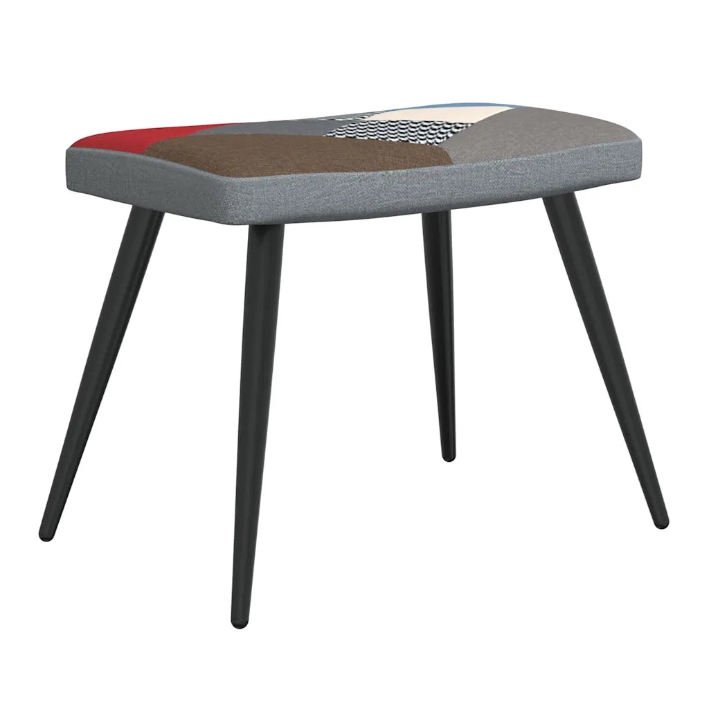 Divano Sedia-Poltrona Relax con Poggiapiedi in Tessuto Patchwork 722226