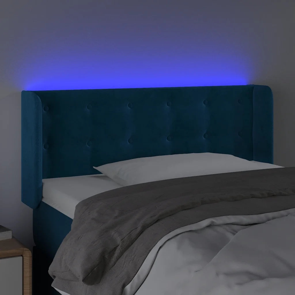 Testiera a LED Blu scuro 93x16x78/88 cm in Velluto 3123710