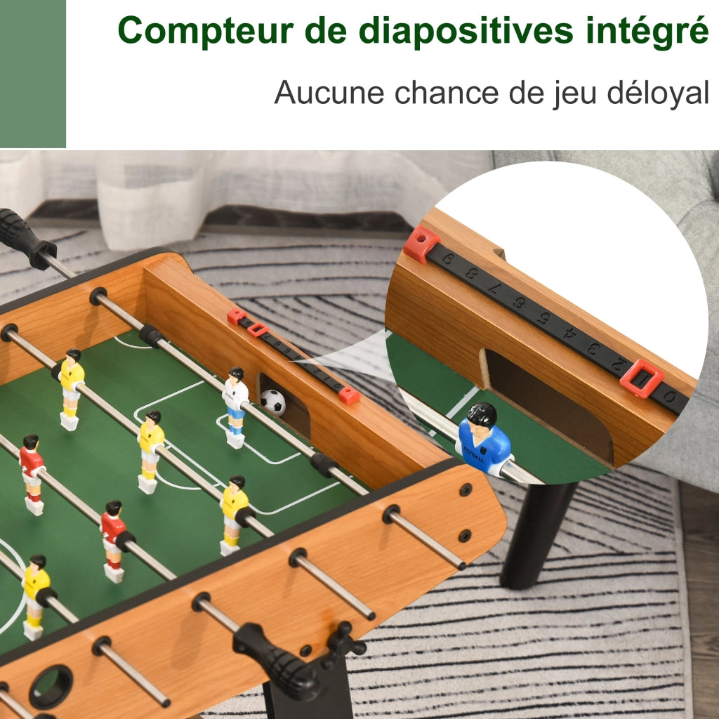 Tavolo da calcio balilla pieghevole ¨C zephmum ¨C 98x42x62 cm MDF effetto legno nero