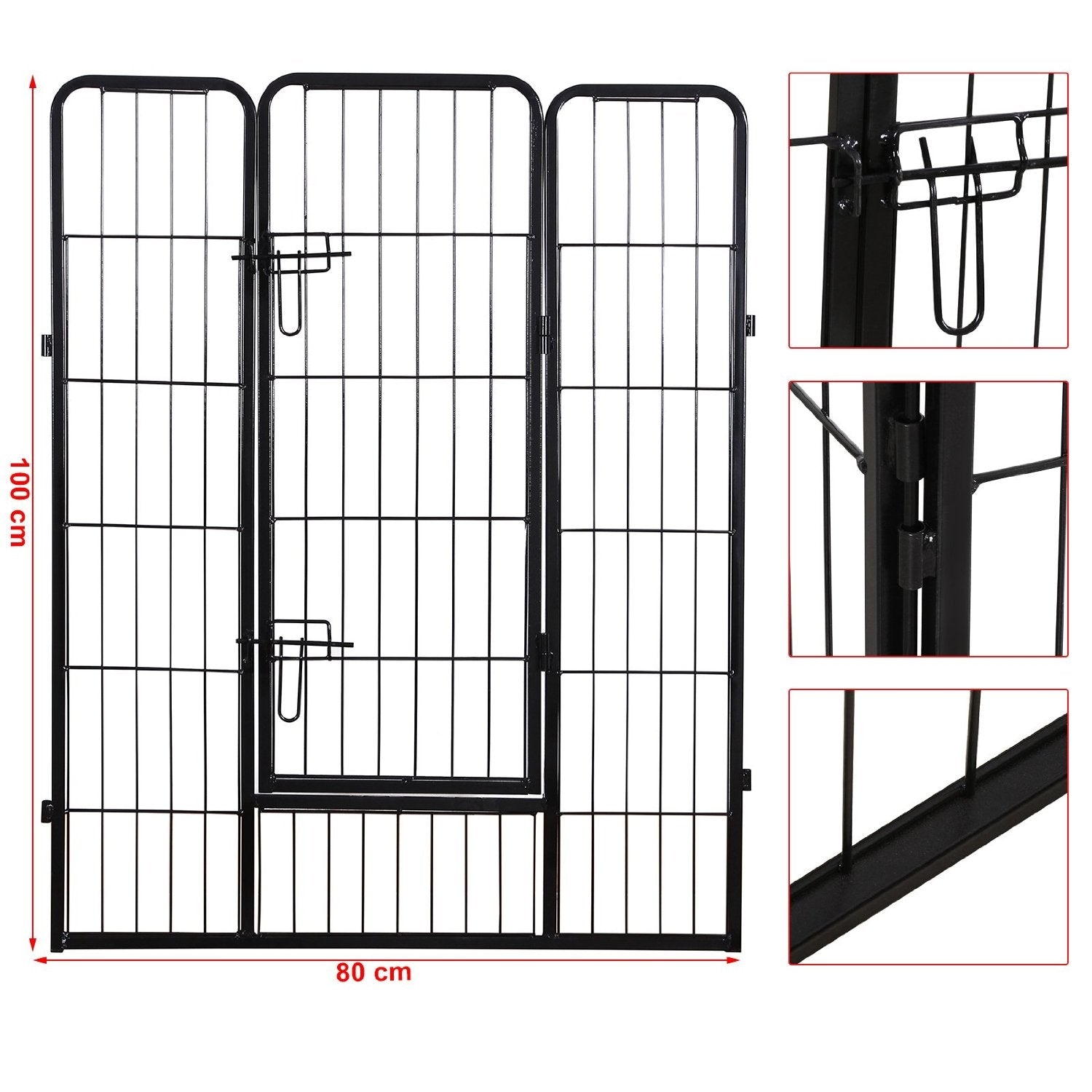 Gabbia box box per cani cuccioli animali domestici 163 x 163 nero 3712023