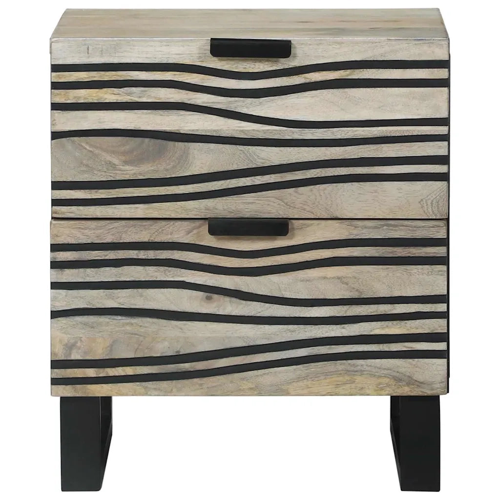 Armadio da Notte con cassetto Bianco e Nero 40 x 33 x 46 cm 4017970