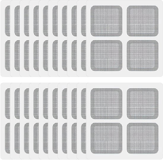 Pannelli di riparazione adesivi 20 fogli - Adesivo autoadesivo - Tappeto di riparazione impermeabile - Materiale a fibra di vetro - Soluzione efficiente - Per finestre e porte - Telaio di riparazione adesiva