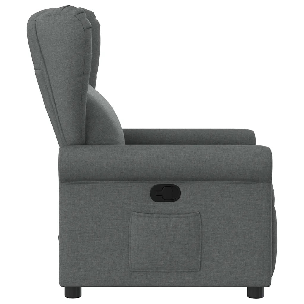 Poltrona Reclinabile in Tessuto Grigio Scuro