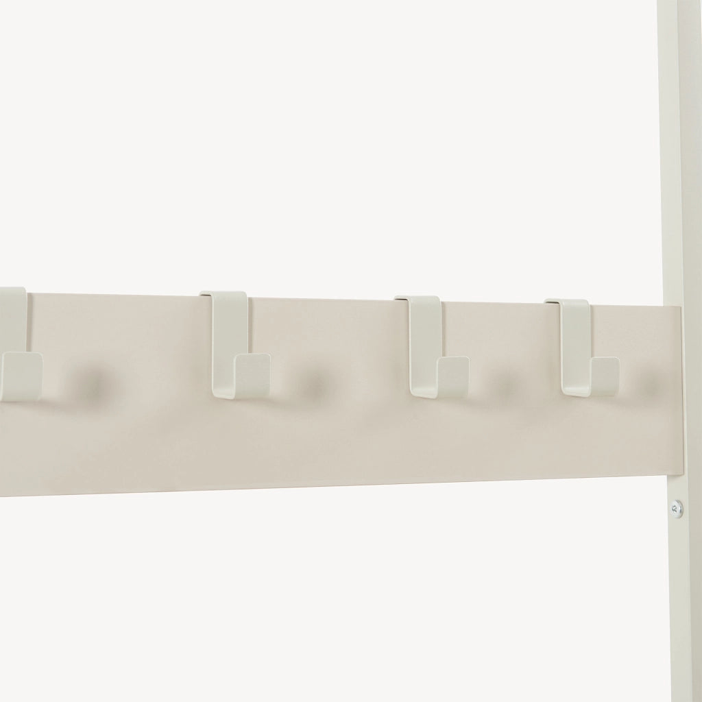 Stand Appendiabiti Napinerg con Specchio Panca e Scarpiera 185 x 98 x 34 cm - Avena Oatmeal [en.casa]