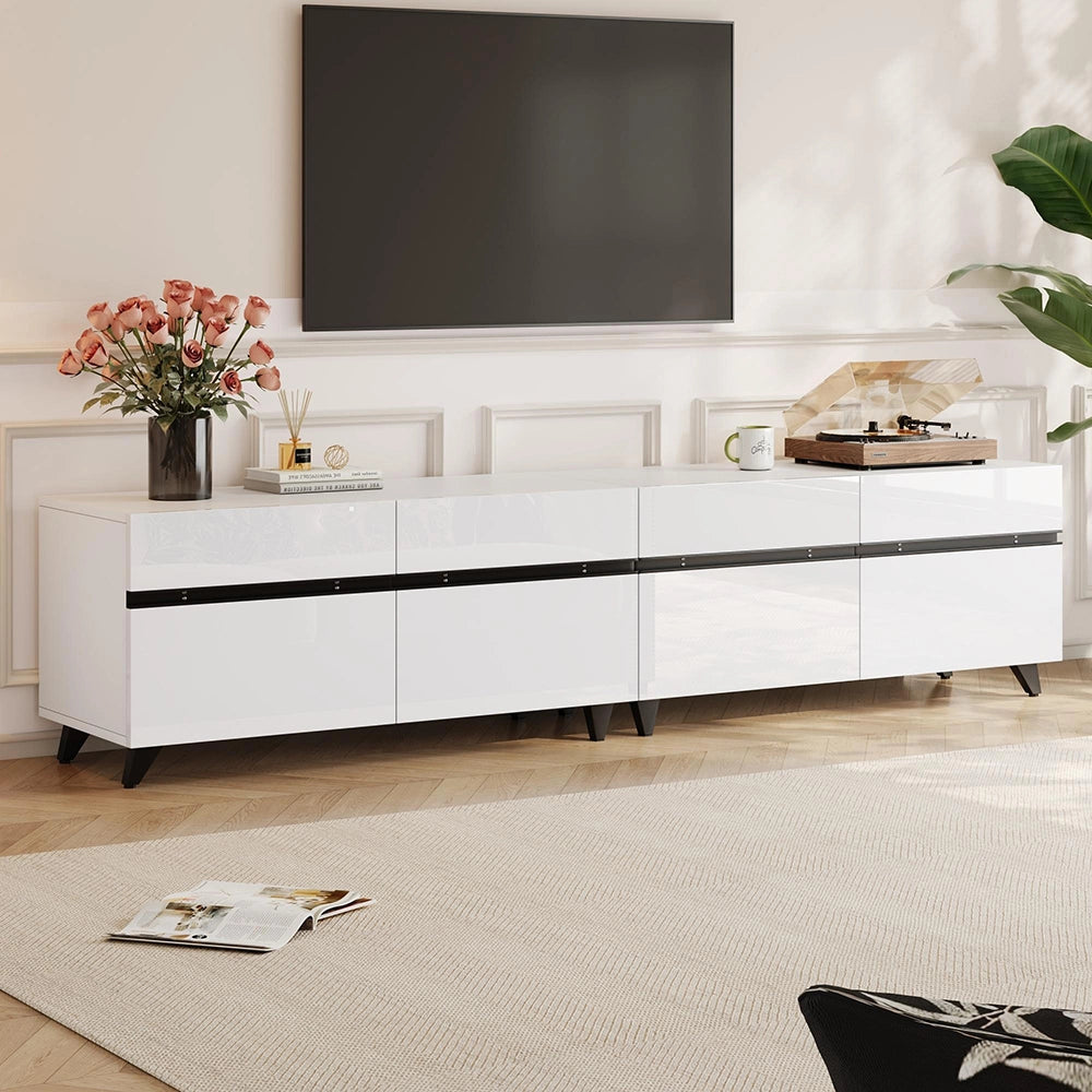 Mobile TV 180x40x49cm - Xylo - 4 Ante Regolabili, 8 Piedi, Carico 52kg, fino a 80"