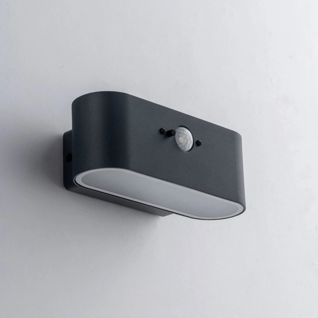 APPLIQUE LED ALBERT ANTRACITE 2,5W 300LM 4000K CON PANNELLO SOLARE E SENSORE IP54 18,1X9,1X6,6CM