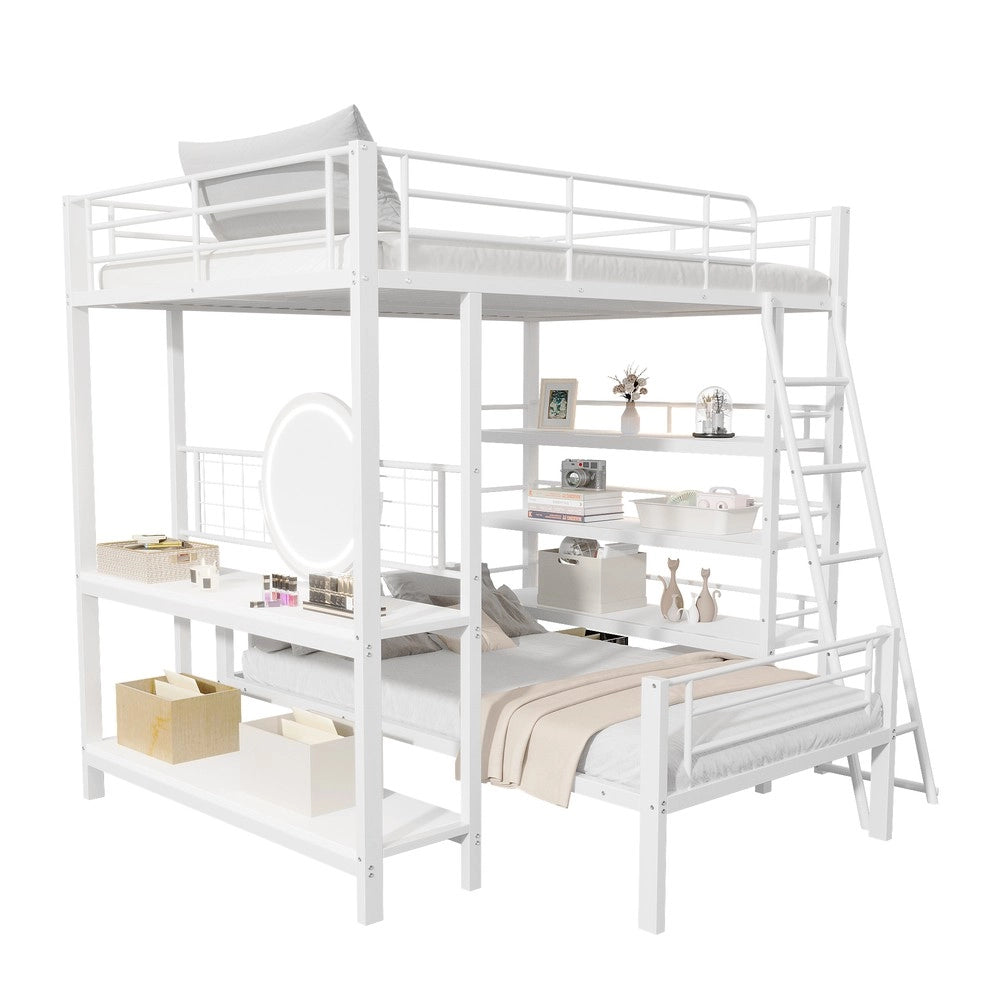 Letto a Castello in Metallo con Contenitore ¨C MINIMAL ¨C Bianco 140x200