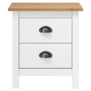 Comodino Hill Bianco 46x35x49,5 cm Legno Massello di Pino 288906