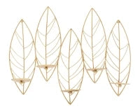 Portacandele Leaf Da Muro cm 66X14X56