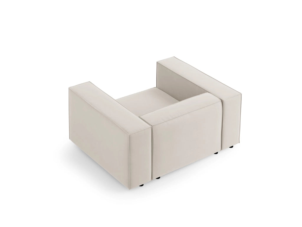 Cosmopolitan Design - Poltrona "Arendal" in velluto ecru 