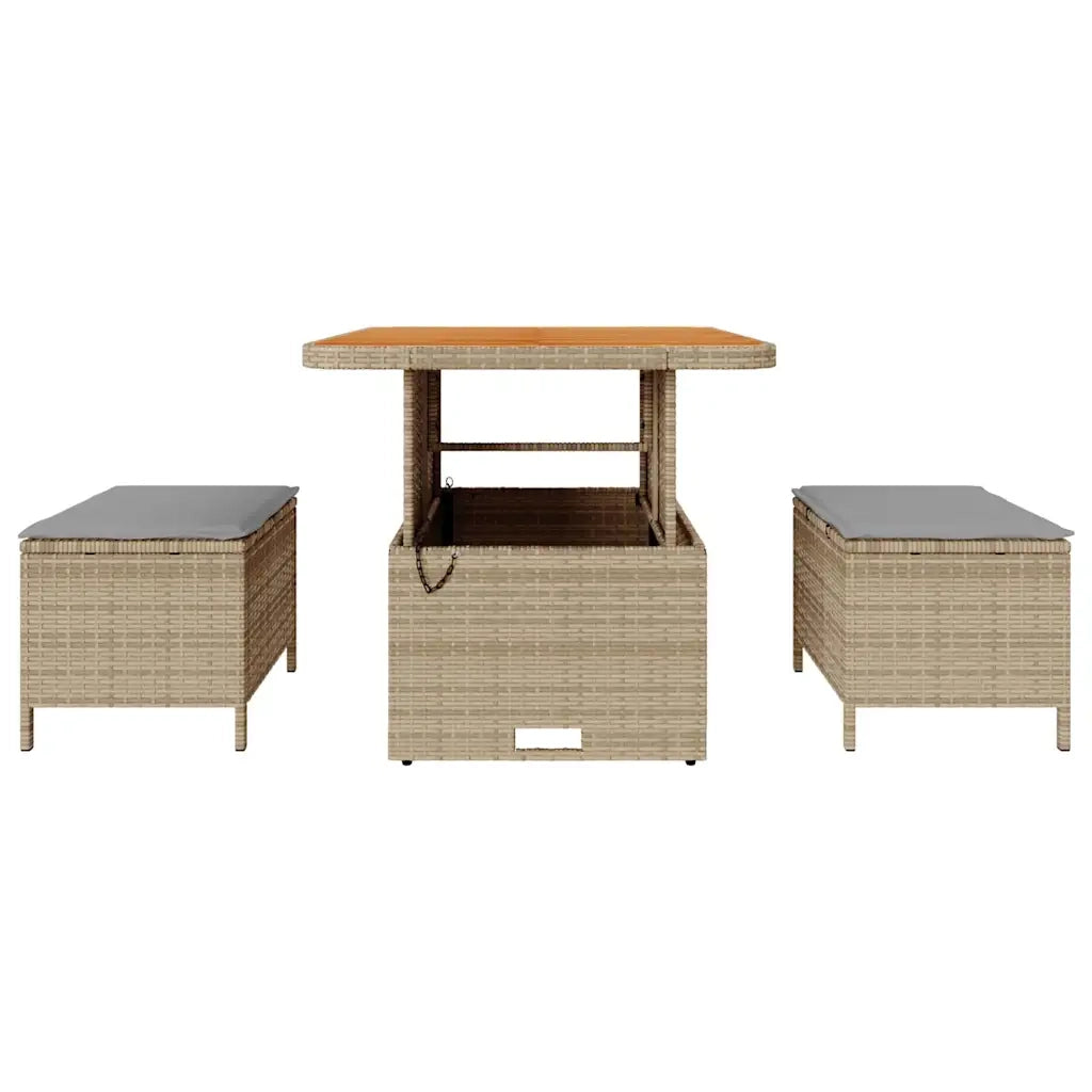 Set da Pranzo per Giardino | Set Salotto da Giardino Beige polyrattan