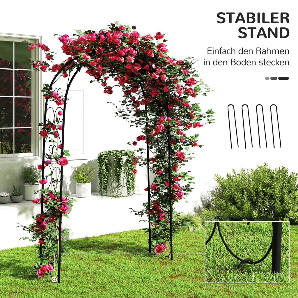 Arco da Giardino Vintage ¨C Zephmum ¨C Nero 125x37x230 cm