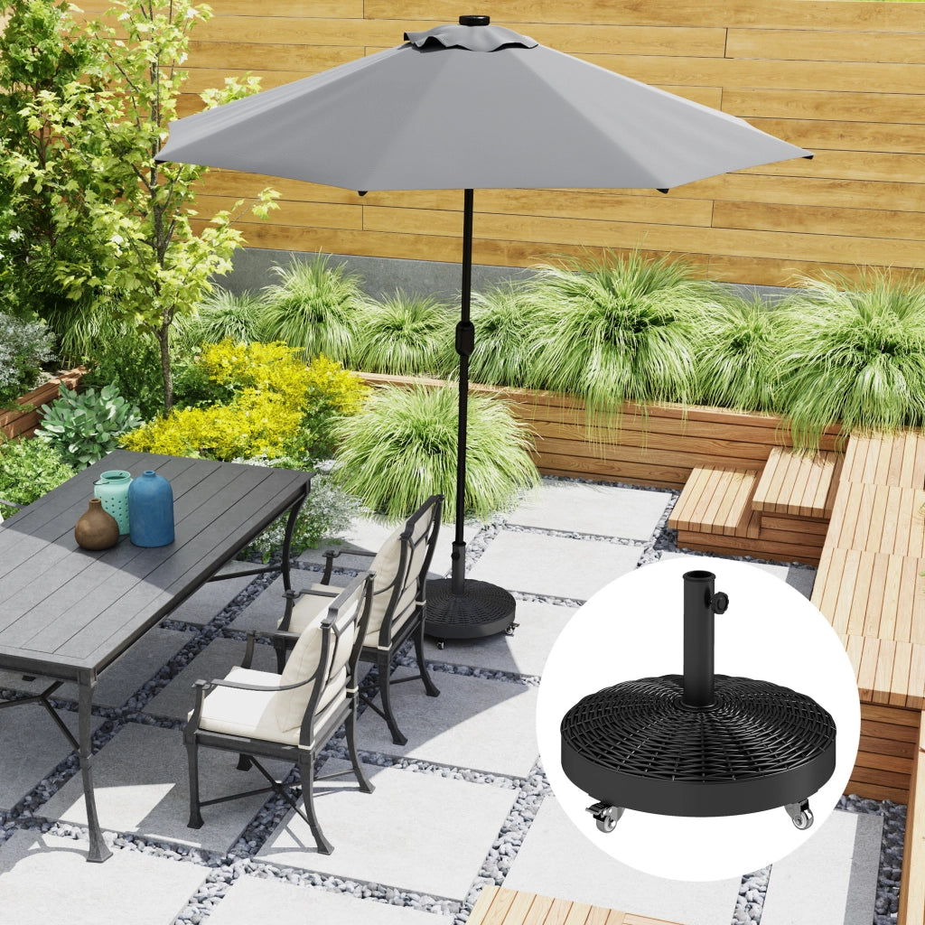 Base per Ombrellone con Ruote ¨C zephmum ¨C Nero ?52x42 cm