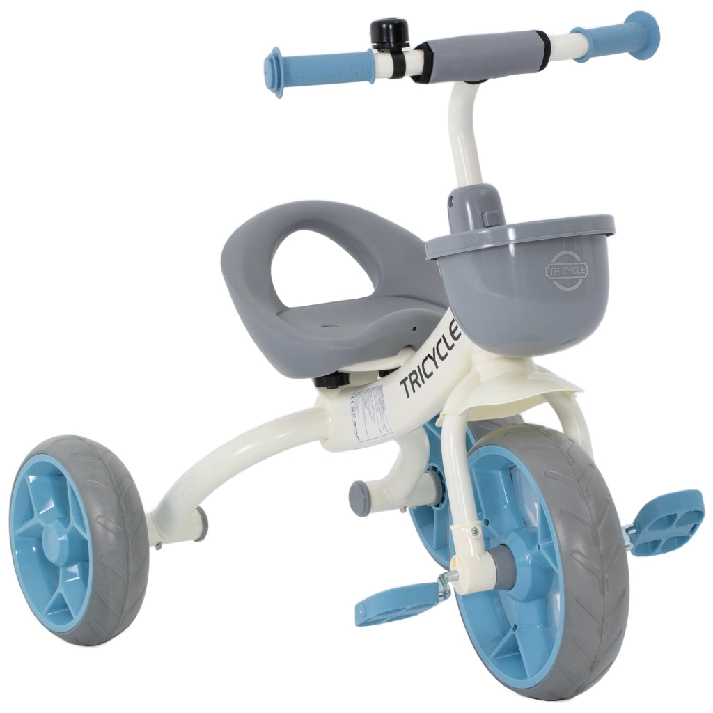 Triciclo per Bambini 2-5 Anni con Cestino ¨C Zephmum ¨C Blu 72x52x61 cm
