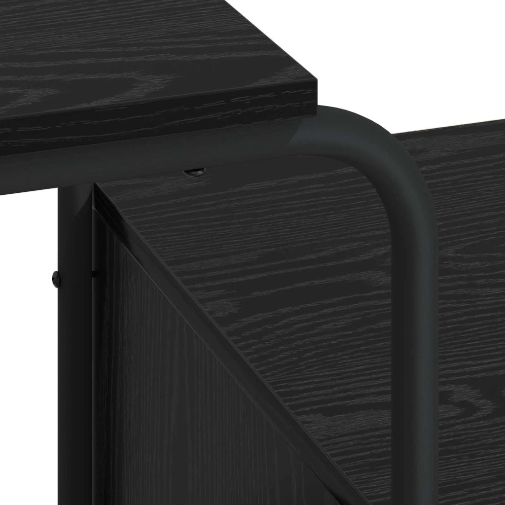 Scrivania con Spazio di Archiviazione Rovere Nero 8008044