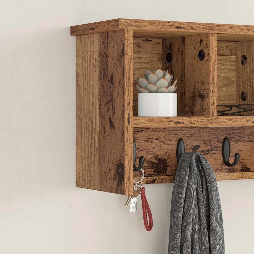 Appendiabiti a muro Legno vecchio 50 x 16 x 26 cm CFW9466671