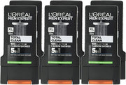 L'OREAL PARIS SET 6 PZ MEN EXPERT GEL PER DOCCIA DA 300 ML TOTAL CLEAN AL CARBONE