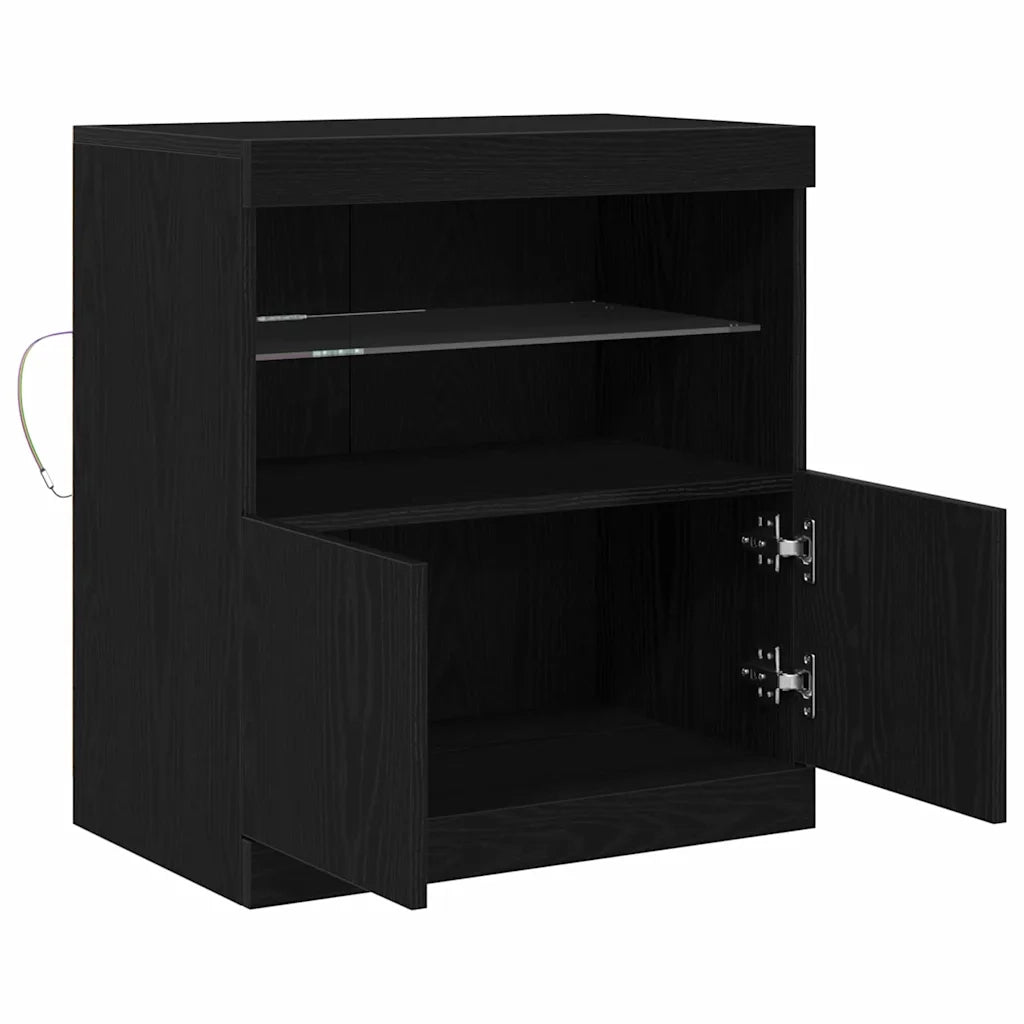 Credenza-Buffet-Armadio da cucina Nero 60 x 37 x 67 cm Legno multistrato