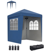 Tonnelle da giardino pieghevole ¨C zephmum ¨C blu scuro 3 pareti