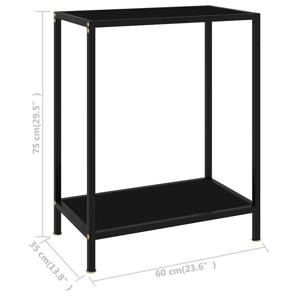 Tavolo Consolle | Tavolo d'Ingresso Nero 60x35x75 cm in Vetro Temperato