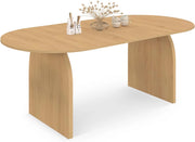 Tavolo da pranzo ovale japandi allungabile EDITH 6-10 persone in faggio effetto legno 160-200 cm