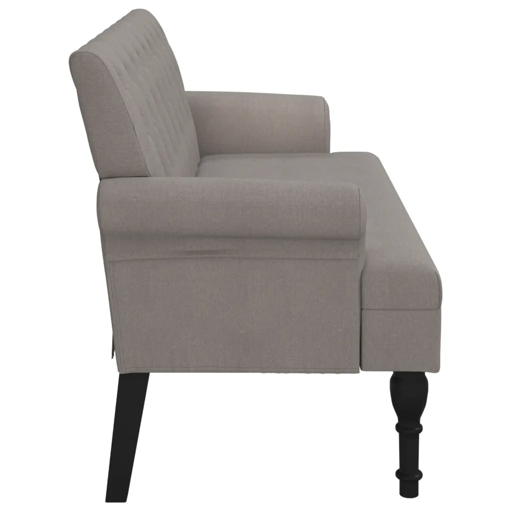 Panca con Schienale Tortora 120x62x75,5 cm in Tessuto 372125