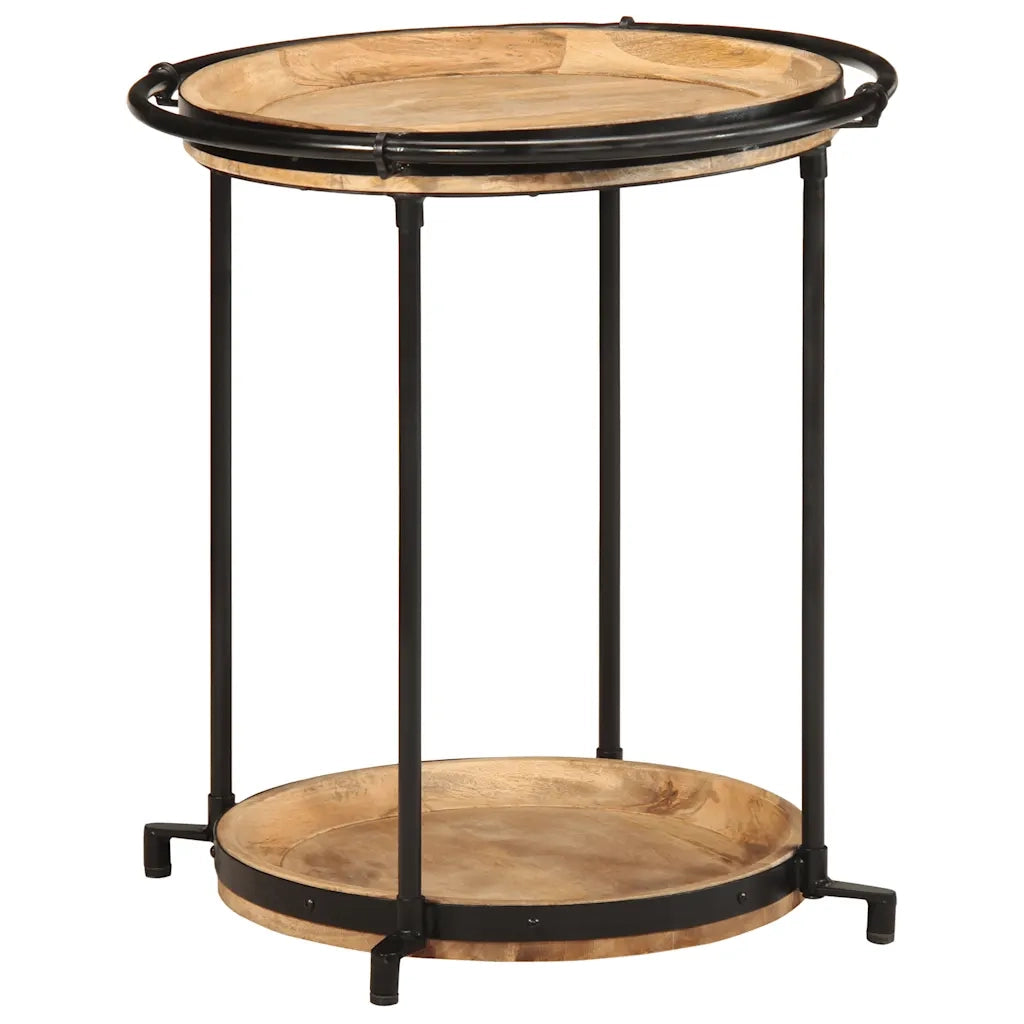 Tavolino da Salotto Ã˜55x60 cm in Legno Massello di Mango