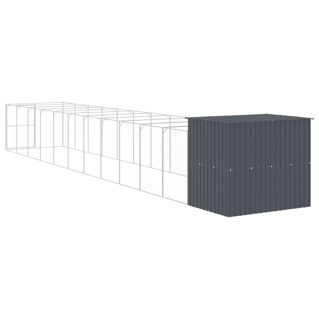 Cuccia per cani con recinto 214 x 1273 x 181 cm antracite 02_0043479