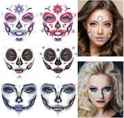 Decorazioni per Halloween - Stickers per Tatto - Stickers con Pietre Preziose - Trucco per Festival - Facili da Rimuovere - Impronte Acqua - Stickers per Tattoo