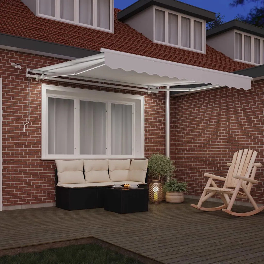 Tenda Retrattile Bianco 350 x 250 cm Poliestere e Metallo 3330360