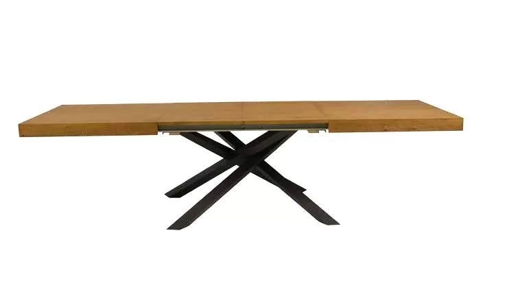 Tavolo  big table impiallacciato legno rovere nodato  l.160 p.90 h.78 (aperto260cm) (1650) - Mobili 2G