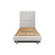 Letto 90x200 cm con testata imbottita - Tessuto velluto