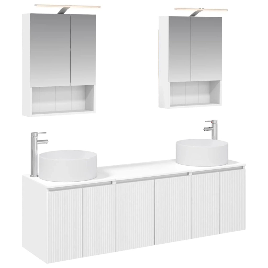 Set di Armadi da Bagno 5 pcs Bianco Legno ingegnerizzato 3406559