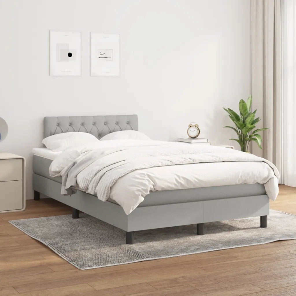 Giroletto a Molle con Materasso Grigio Chiaro 120x190cm Tessuto 3269744