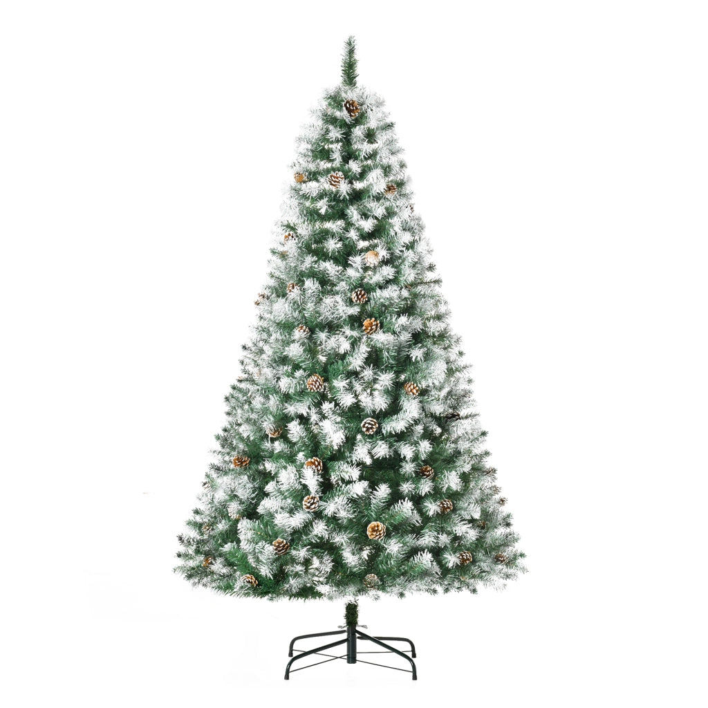 Albero di Natale artificiale 180 cm ¨C Xylo ¨C 800 rami, 61 pigne, punte innevate, ignifugo