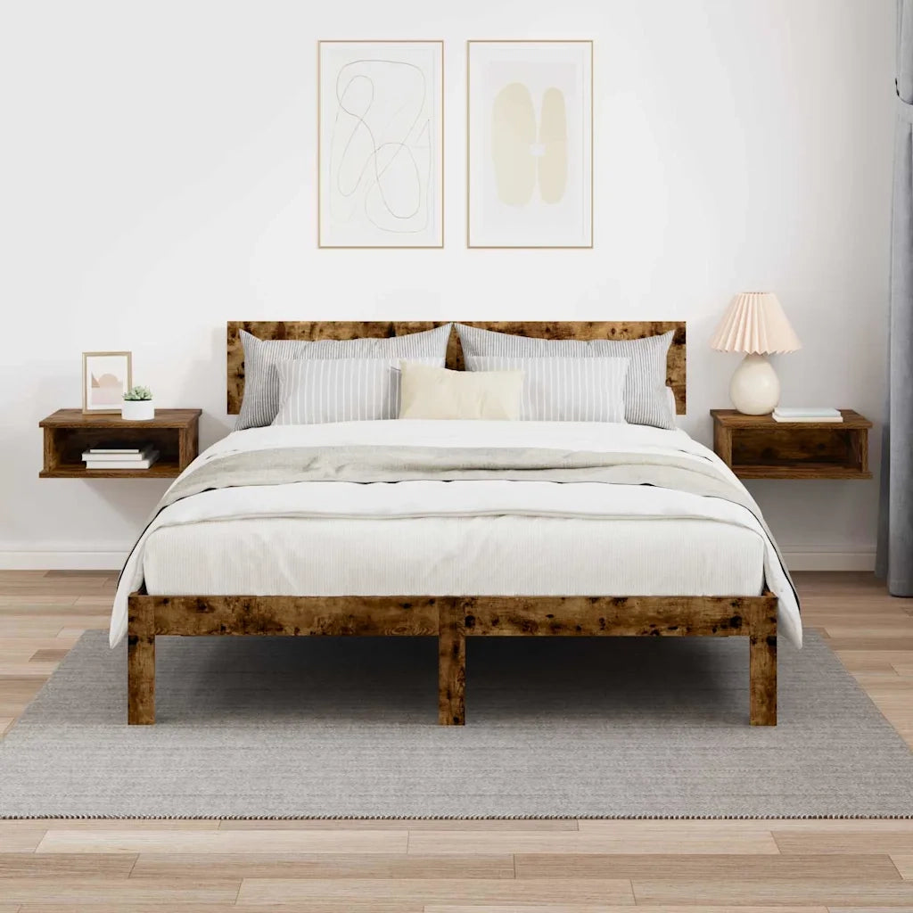 Comodino 2 pcs Rovere fumé 40 x 31 x 15 cm Legno multistrato