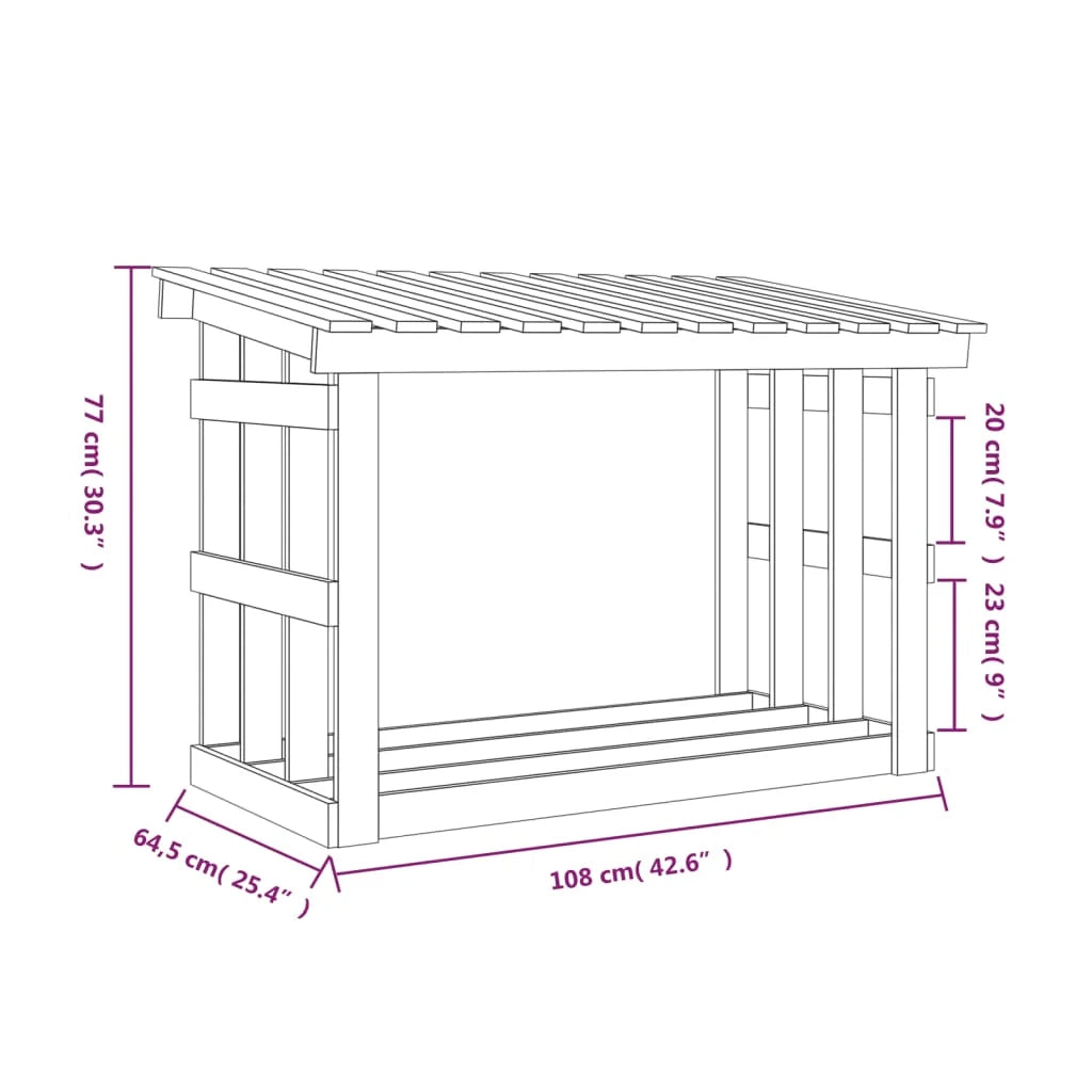 Portalegna portalegna organizer portaoggetti 108 x 64,5 x 77 cm legno di pino bianco 02_0045105