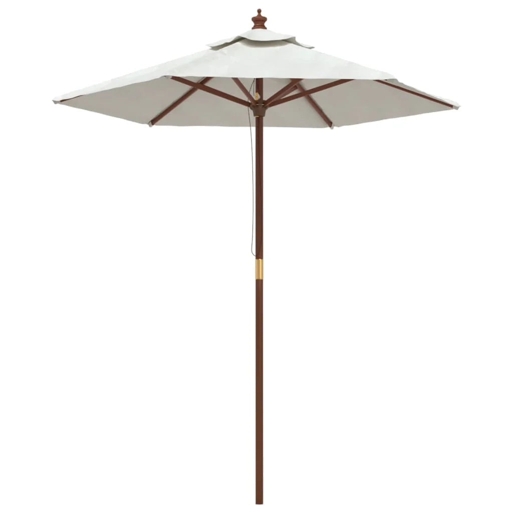 Ombrellone da giardino con palo in legno 196 x 231 cm colore sabbia 02_0008352